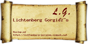 Lichtenberg Gorgiás névjegykártya